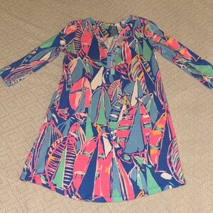 Lilly Pulitzer Colorful Sailboat Print Dress - Blue, Pink and Mint